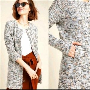 Anthropologie Dolan Long Line Tweed Blazer Sz XS